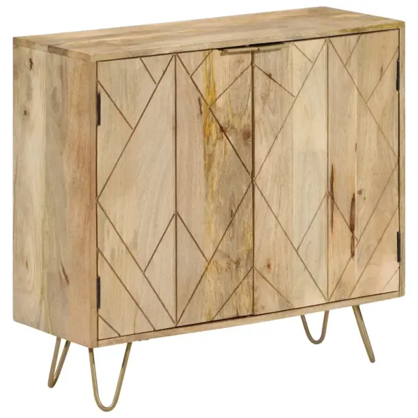 Mangopuidust puhvetkapp terasjalgadel, hele, 80 x 30 x 75 cm - 13