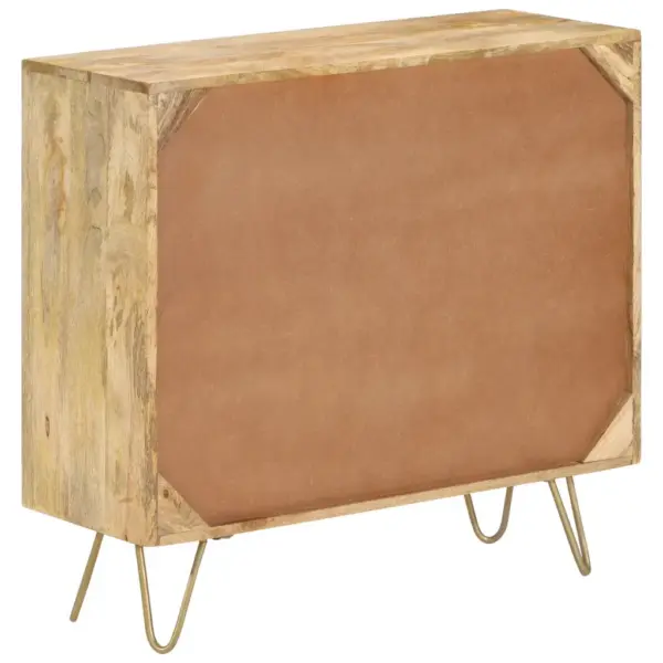 Mangopuidust puhvetkapp terasjalgadel, hele, 80 x 30 x 75 cm - 5