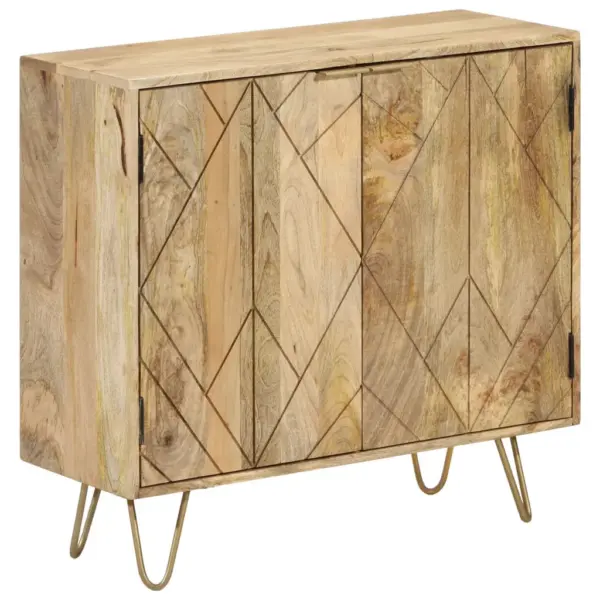 Mangopuidust puhvetkapp terasjalgadel, hele, 80 x 30 x 75 cm - 10