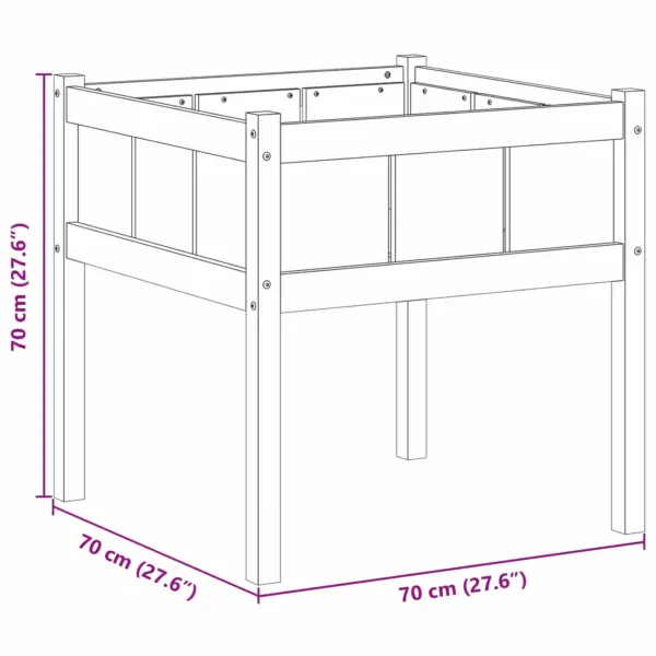 Männipuidust aia istutuskast, looduslik pruun, 70 x 70 x 70 cm – 7
