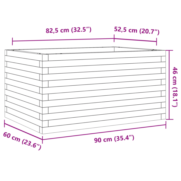 Männipuidust aia taimekast, vahapruun, 90 x 60 x 46 cm – 10