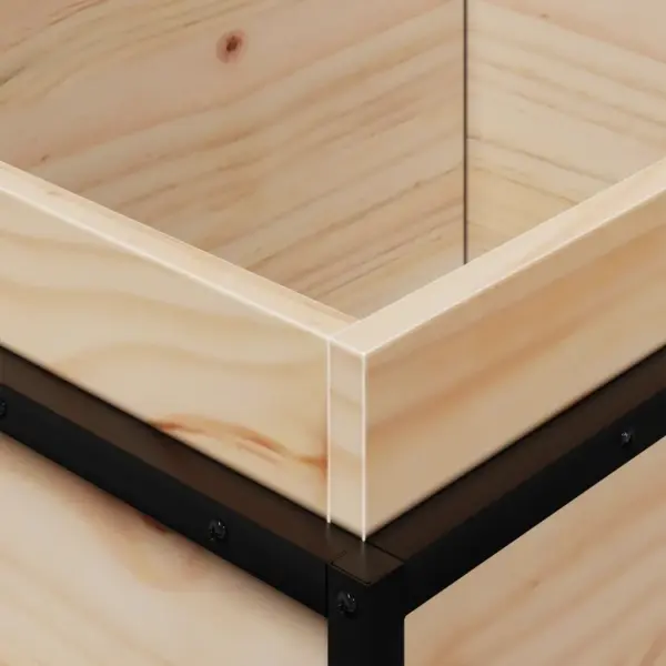 Aia taimekast männipuidust ja terasraamiga, 100 x 40 x 50 cm – 8