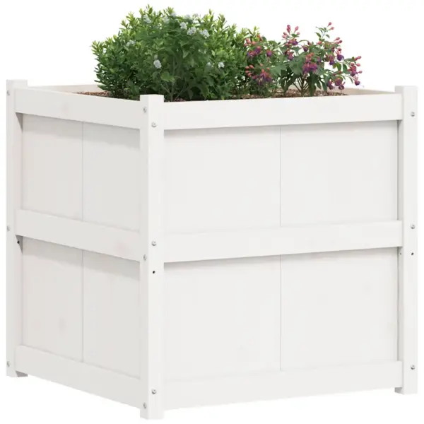 Aia taimekast, männipuidust, valge, 70 x 70 x 70 cm – 4
