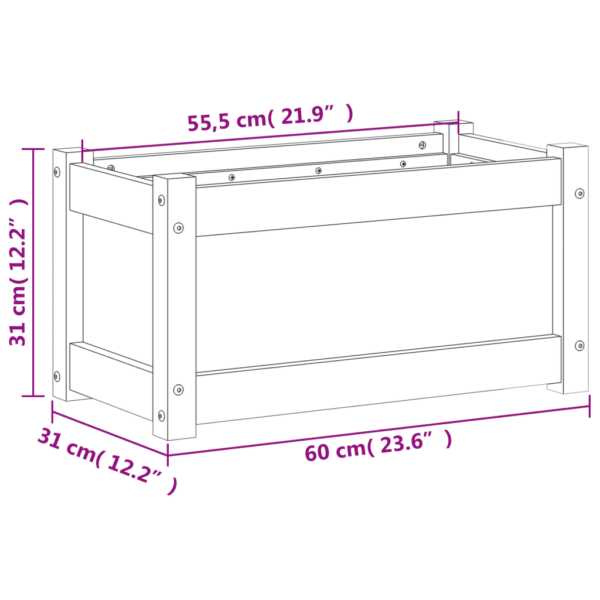 Aia taimekastid 2 tk, vahapruun männipuit, 60 x 31 x 31 cm - 12