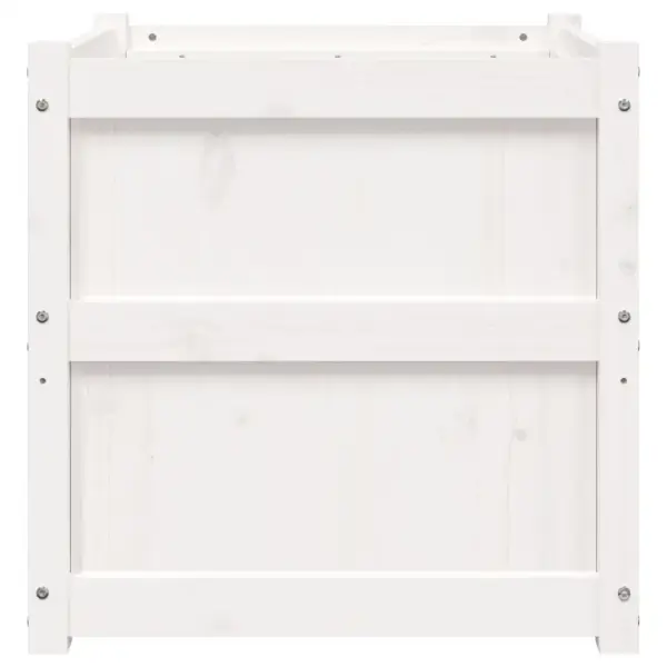 Valged männipuidust aia taimekastid, 2 tk, 60 x 60 x 60 cm – 6