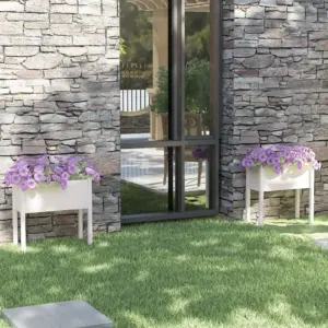 Valged männipuidust aia taimekastid, 2 tk, 70 x 31 x 70 cm