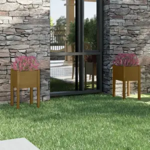 Kõrged aialillekastid, 2 tk, meekarva männipuidust, 40 x 40 x 70 cm