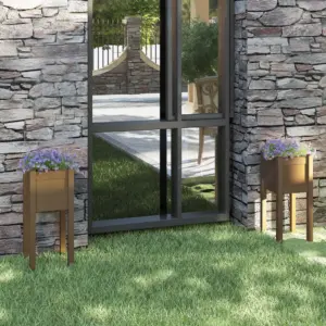 Kõrged männipuidust aiataimekastid, meekarva, 2 tk, 31 x 31 x 70 cm