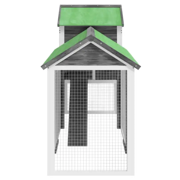 Männipuidust kanakuut veekindla katusega, hall-valge, 193 x 65 x 117 cm – 5