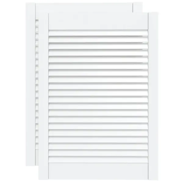 Valged lamellkapiuksed männipuidust, 2 tk, 69 x 49,4 cm – 2