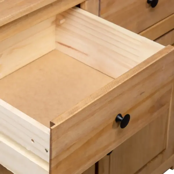 Männipuidust puhvetkapp 2 sahtli ja 2 uksega, 93 x 40 x 80 cm, naturaalne, Panama sari – 9