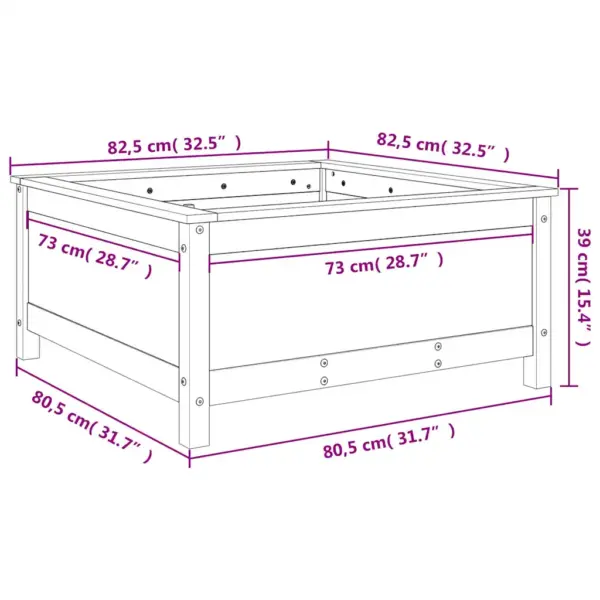 Taimekast meekarva männipuidust, 82,5 x 82,5 x 39 cm – 9