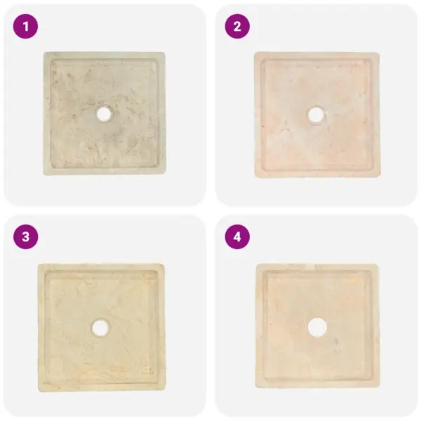 Kreemjasvalge marmorist valamu, 40 x 40 x 10 cm – 6