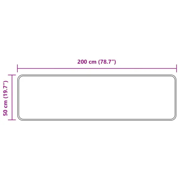 Mitmevärviline koridorivaip Marsa, madal karv, 200 x 50 cm, libisemisvastase PVC põhjaga – 7