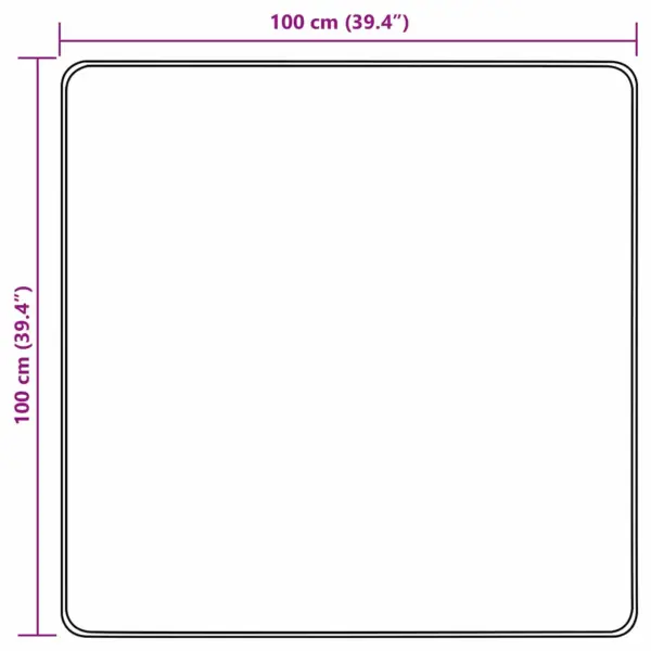 Kreemjas madal vaip Marsa libisemisvastase PVC põhjaga, 100 x 100 cm – 7