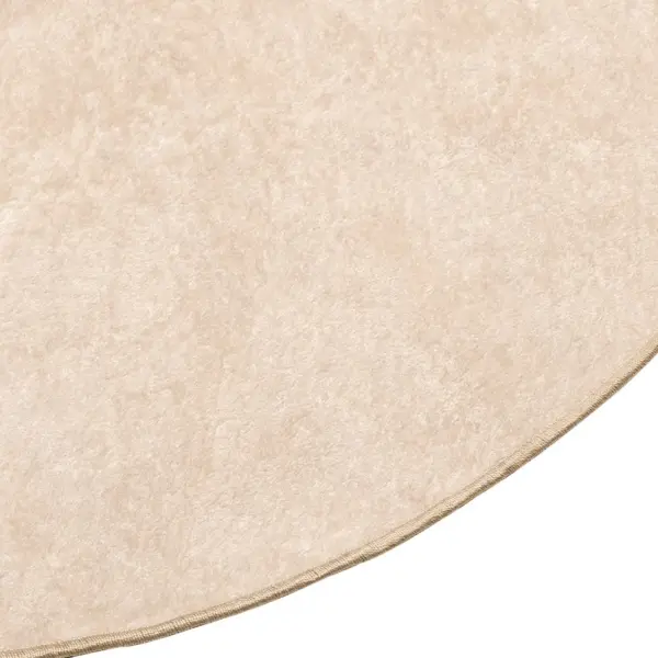 Ümmargune madalakarvaline vaip Marsa, kreemjas, Ø 120 cm, polüester veluur ja PVC, mittelibiseva põhjaga – 3
