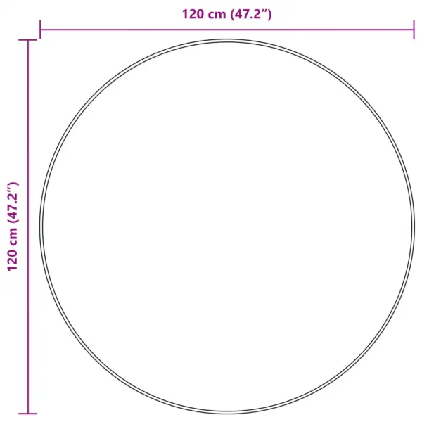 Ümmargune madalakarvaline vaip Marsa, kreemjas, Ø 120 cm, polüester veluur ja PVC, mittelibiseva põhjaga – 6