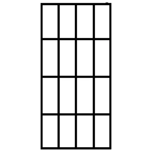 Matt dušisein tööstusliku musta alumiiniumraamiga, karastatud klaas, 80 x 195 cm – 3