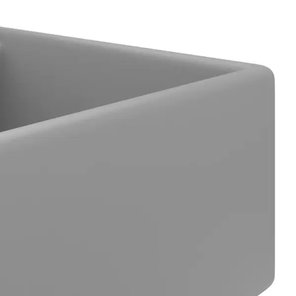 Kandiline matt helehall keraamiline valamu ülevooluga, 41 x 41 cm – 4