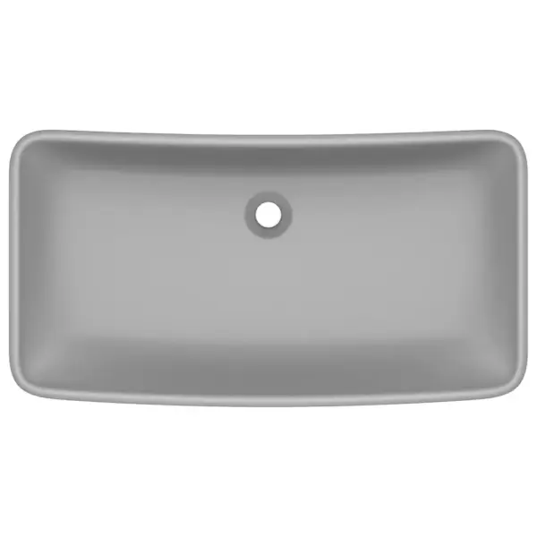 Kandiline matt helehall keraamiline kapipealne valamu, 71 x 38 cm – 3