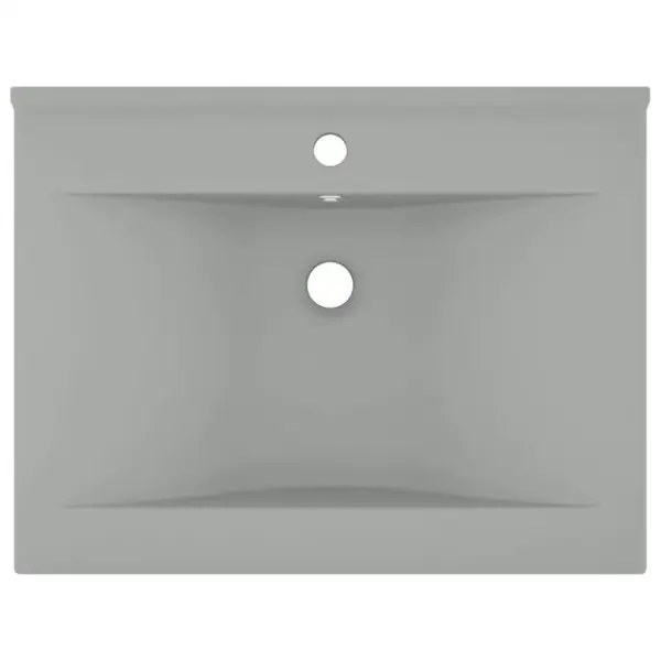 Matt helehall keraamiline valamu kraaniauguga, 60 x 46 cm – 3