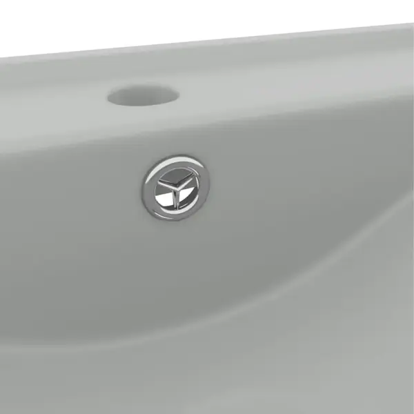 Matt helehall keraamiline valamu kraaniauguga, 60 x 46 cm – 5