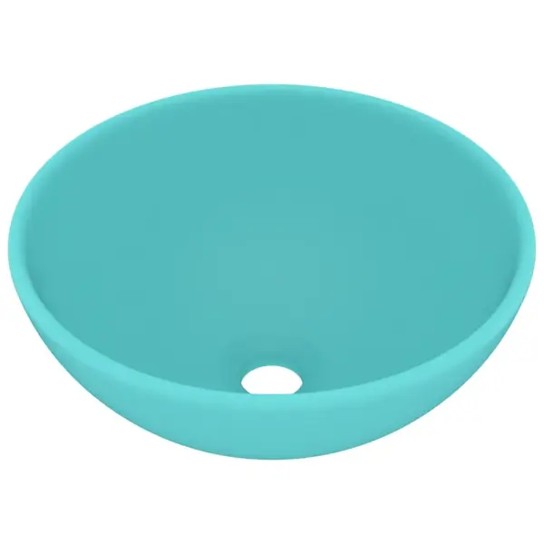 Ümmargune matt heleroheline keraamiline valamu kapi peale, 32,5 x 14 cm – 2