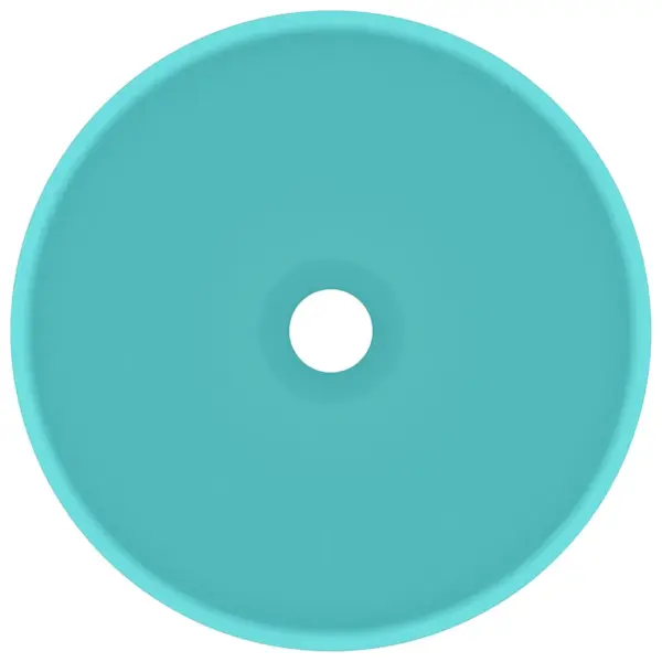 Ümmargune matt heleroheline keraamiline valamu kapi peale, 32,5 x 14 cm – 3