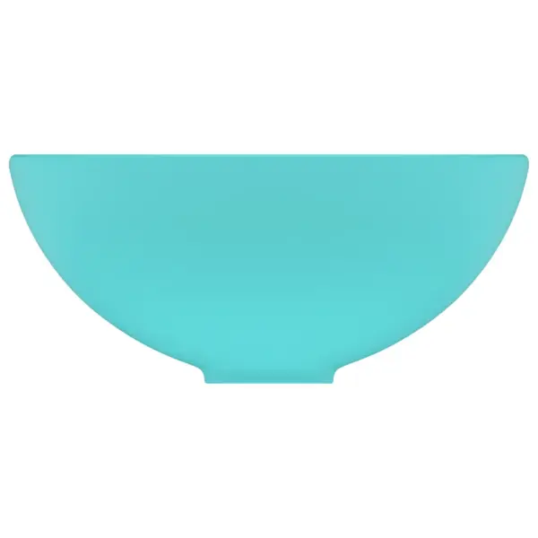 Ümmargune matt heleroheline keraamiline valamu kapi peale, 32,5 x 14 cm – 4