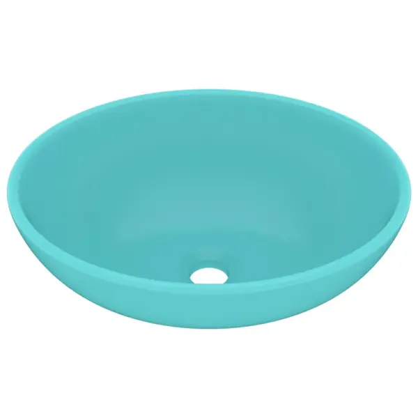 Ovaalne keraamiline valamu kapi peale, matt heleroheline, 40 x 33 cm – 2