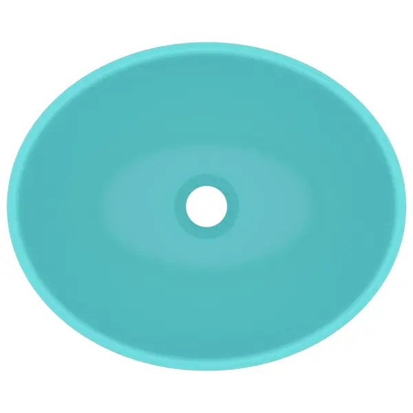 Ovaalne keraamiline valamu kapi peale, matt heleroheline, 40 x 33 cm – 4