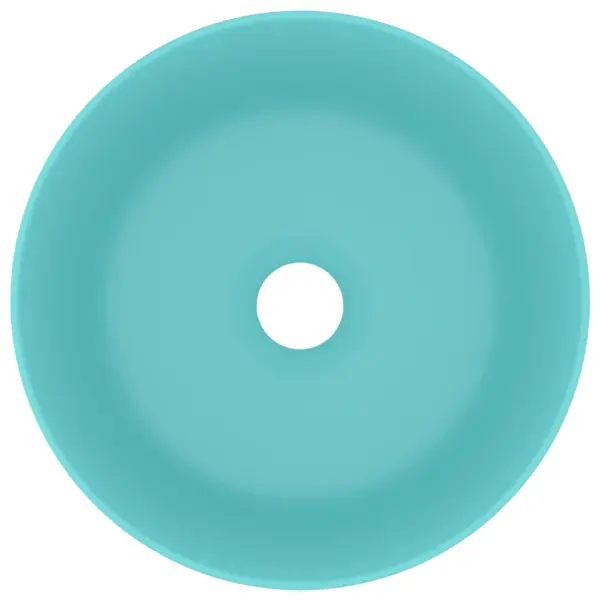 Ümmargune matt heleroheline keraamiline valamu kapi peale, 40 x 15 cm – 3