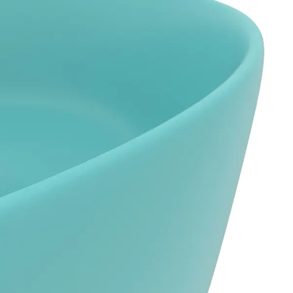 Ümmargune matt heleroheline keraamiline valamu kapi peale, 40 x 15 cm – 5