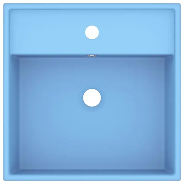 Kandiline keraamiline valamu ülevooluga, matt helesinine, 41 x 41 cm – 3