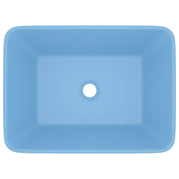 Matt helesinine keraamiline kapipealne valamu, ristkülikukujuline, 41 x 30 x 12 cm – 3