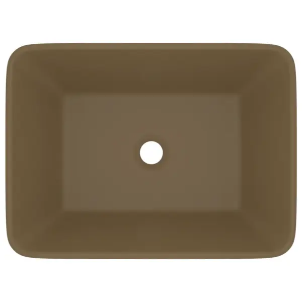 Ristkülikukujuline matt kreemjas keraamiline valamu kapi peale, 41 x 30 x 12 cm – 3