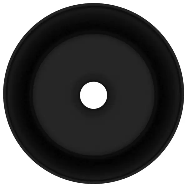 Ümmargune keraamiline valamu, matt must, kapi peale, 40 x 15 cm – 3