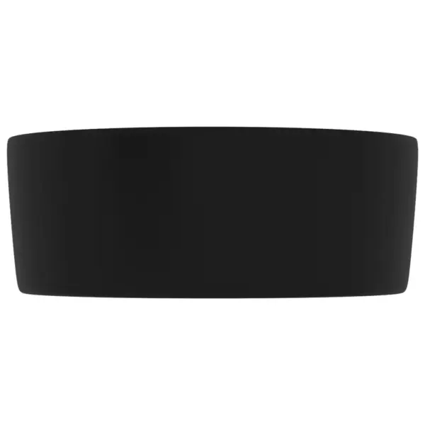 Ümmargune keraamiline valamu, matt must, kapi peale, 40 x 15 cm – 4