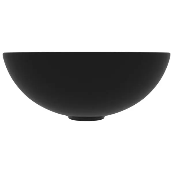 Ümmargune keraamiline vannitoavalamu, matt must, kapi peale, 28 cm – 3