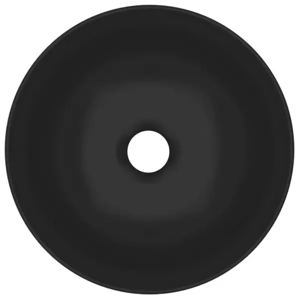 Ümmargune keraamiline vannitoavalamu, matt must, kapi peale, 28 cm – 4