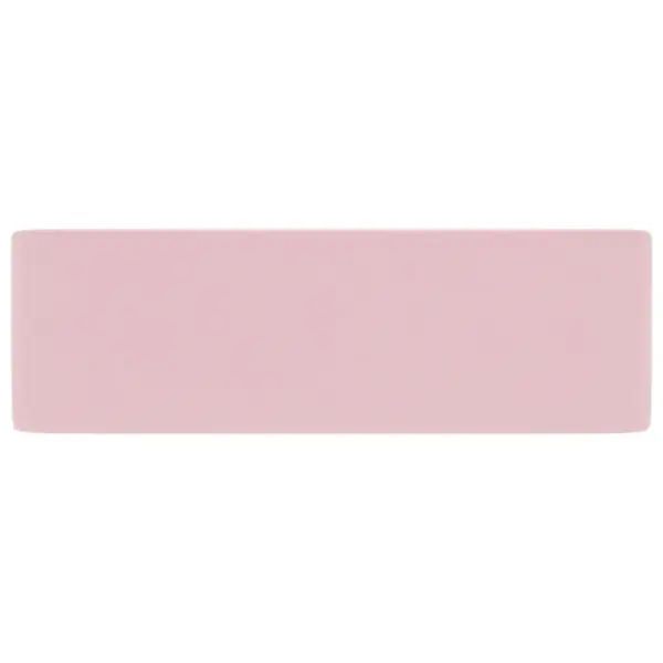 Matt roosa keraamiline ristkülikukujuline valamu, kapi peale, 41 x 30 x 12 cm – 4