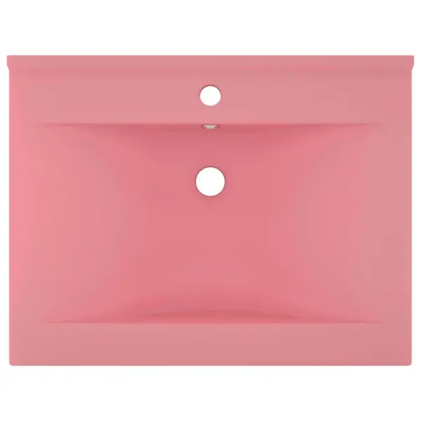 Matt roosa keraamiline valamu kraaniauguga, 60 x 46 cm – 3