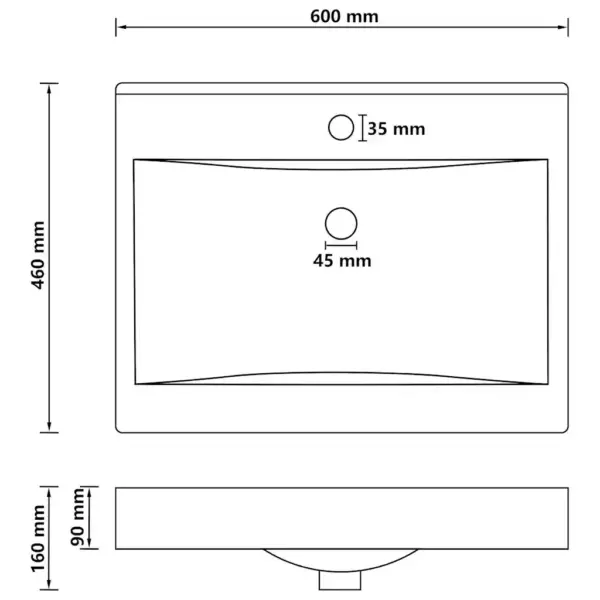 Matt roosa keraamiline valamu kraaniauguga, 60 x 46 cm – 6