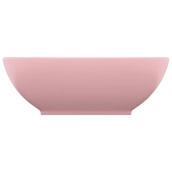 Matt roosa ovaalne keraamiline valamu kapi peale, 40 x 33 cm – 3