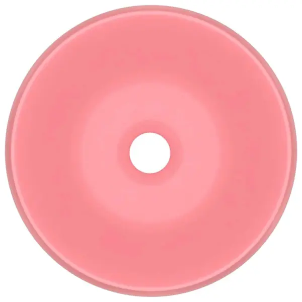 Ümmargune keraamiline valamu, matt roosa, 40 x 15 cm, kapi peale – 4