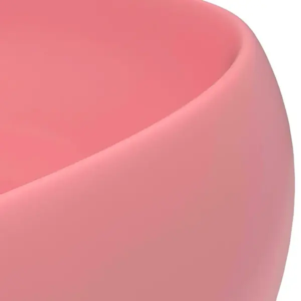 Ümmargune keraamiline valamu, matt roosa, 40 x 15 cm, kapi peale – 5