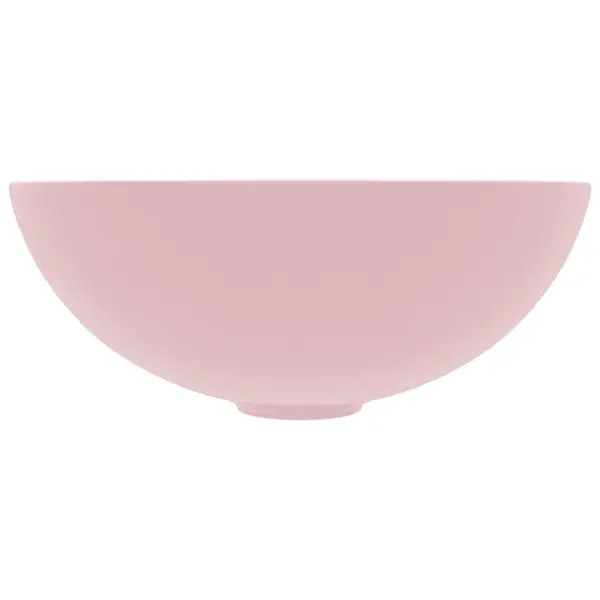 Ümmargune keraamiline vannitoovalamu kapi peale, matt roosa, 280 x 100 mm – 3