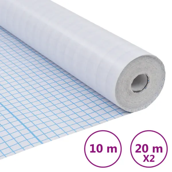 Matt triibuline iseliimuv aknakile, valge PVC, 3 rulli, 0,9 x 10 m ja 2 x 0,9 x 20 m – 9