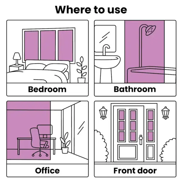 Iseliimuv matt triibuline aknakile, valge PVC, komplekt 3 rulli, 45 cm lai – 7