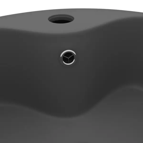 Matt tumehall ümmargune keraamiline valamukauss kapi peale, 36 x 13 cm – 5